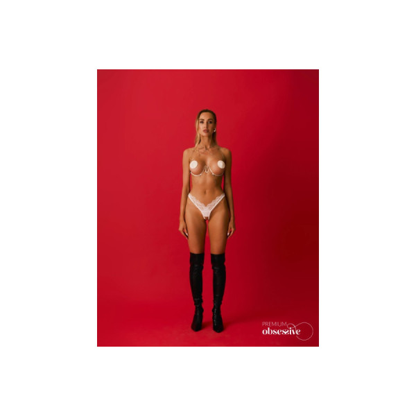 Lustique harnais soutien-gorge blanc PREMIUM